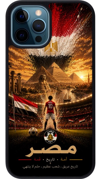 iPhone 12 / 12 Pro Case Hülle - Silikon schwarz Fussball Ägypten splash 2026