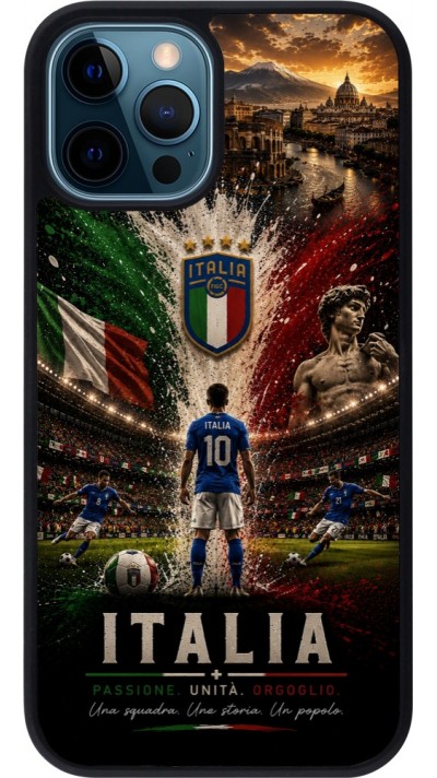 iPhone 12 / 12 Pro Case Hülle - Silikon schwarz Fussball Italien splash 2026