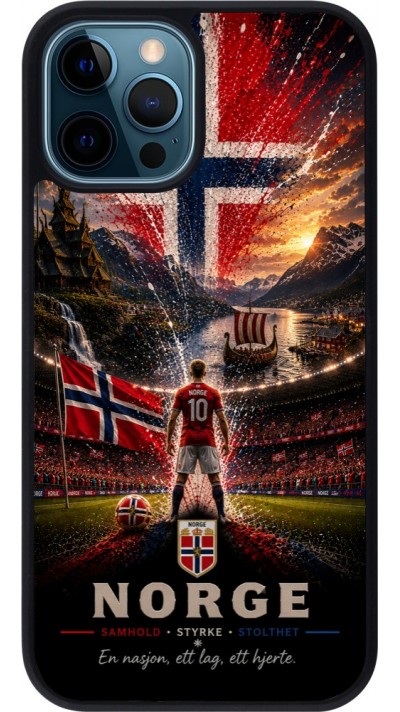 iPhone 12 / 12 Pro Case Hülle - Silikon schwarz Fussball Norwegen splash 2026