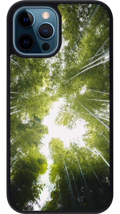 iPhone 12 / 12 Pro Case Hülle - Silikon schwarz Spring 23 forest blue sky