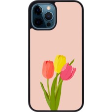 iPhone 12 / 12 Pro Case Hülle - Silikon schwarz Spring 23 tulip trio