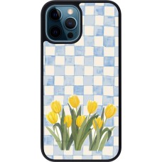 iPhone 12 / 12 Pro Case Hülle - Silikon schwarz Blue vichy tulips Spring 2026