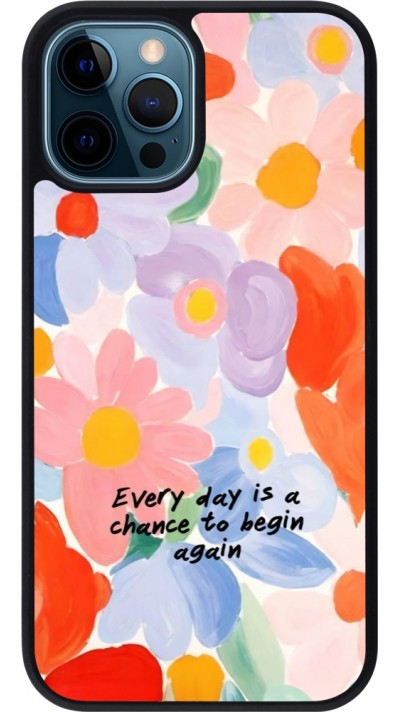 iPhone 12 / 12 Pro Case Hülle - Silikon schwarz Every day is a chance 2026
