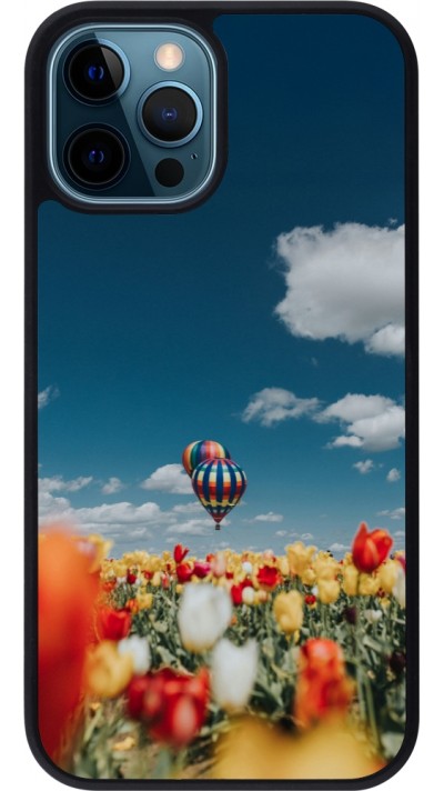 iPhone 12 / 12 Pro Case Hülle - Silikon schwarz Hot air balloon 2026