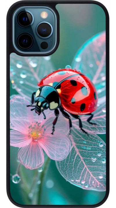 iPhone 12 / 12 Pro Case Hülle - Silikon schwarz Ladybird in bloom 2026