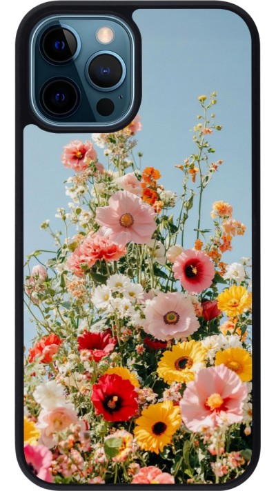 iPhone 12 / 12 Pro Case Hülle - Silikon schwarz Spring flowers 2026