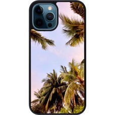 iPhone 12 / 12 Pro Case Hülle - Silikon schwarz Summer 2023 palm tree vibe