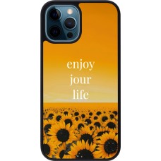 iPhone 12 / 12 Pro Case Hülle - Silikon schwarz Summer 2025 Enjoy your life