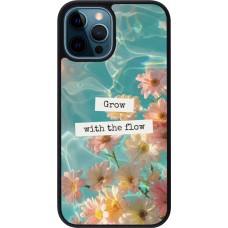 iPhone 12 / 12 Pro Case Hülle - Silikon schwarz Summer 2025 Grow with the flow