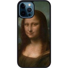 iPhone 12 / 12 Pro Case Hülle - Silikon schwarz Kunstbild - Mona Lisa - Leonardo de Vinci
