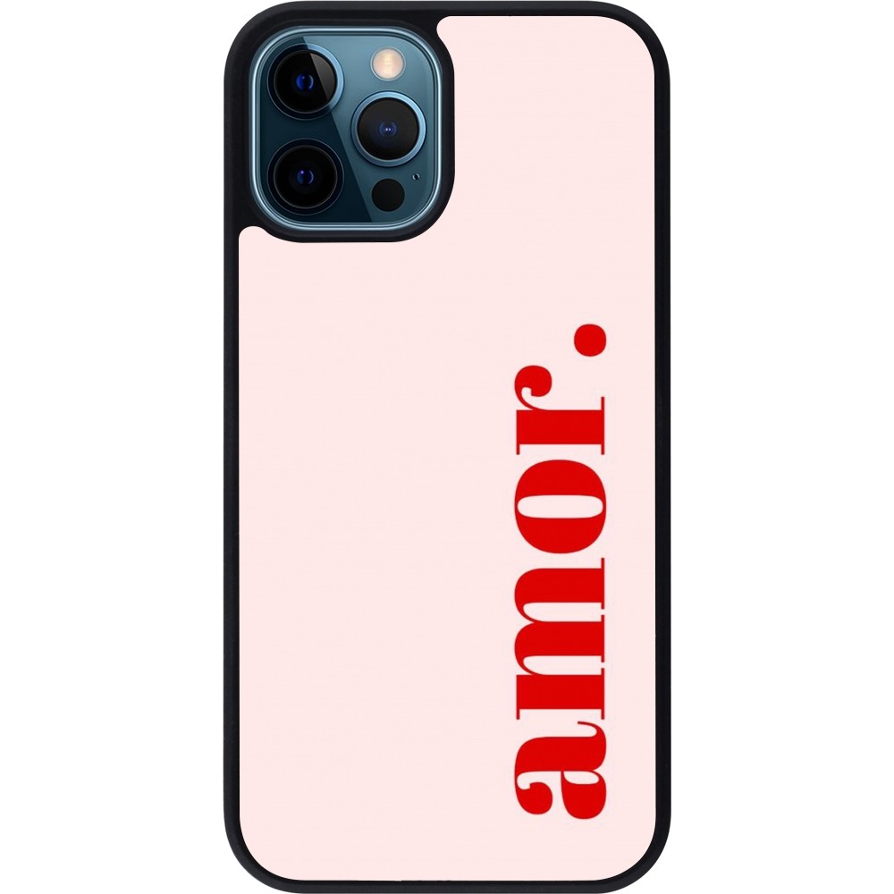 iPhone 12 / 12 Pro Case Hülle - Silikon schwarz Valentine 2024 amor