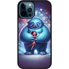 iPhone 12 / 12 Pro Case Hülle - Silikon schwarz Valentin 2024 Flauschige Liebe