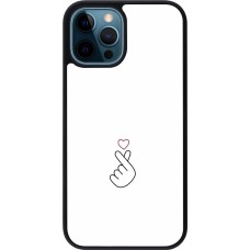 iPhone 12 / 12 Pro Case Hülle - Silikon schwarz Valentine 2024 heart by Millennials