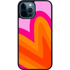 iPhone 12 / 12 Pro Case Hülle - Silikon schwarz Valentine 2024 heart gradient