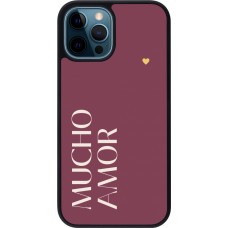 iPhone 12 / 12 Pro Case Hülle - Silikon schwarz Valentine 2024 mucho amor rosado