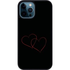 iPhone 12 / 12 Pro Case Hülle - Silikon schwarz Valentine 2023 attached heart