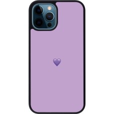 iPhone 12 / 12 Pro Case Hülle - Silikon schwarz Valentine 2023 purpule single heart