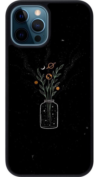 Coque iPhone 12 / 12 Pro - Silicone rigide noir Vase black