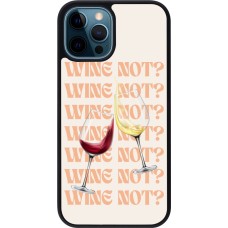 iPhone 12 / 12 Pro Case Hülle - Silikon schwarz Wine not