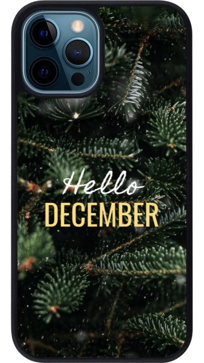 iPhone 12 / 12 Pro Case Hülle - Silikon schwarz Winter 25 Winter hello december