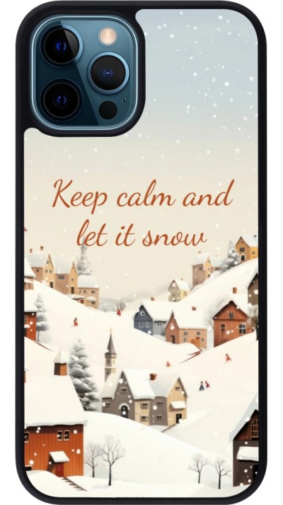 iPhone 12 / 12 Pro Case Hülle - Silikon schwarz Winter 25 Winter Keep calm and let it snow