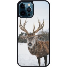 iPhone 12 / 12 Pro Case Hülle - Silikon schwarz Winter 25 Winter reindeer