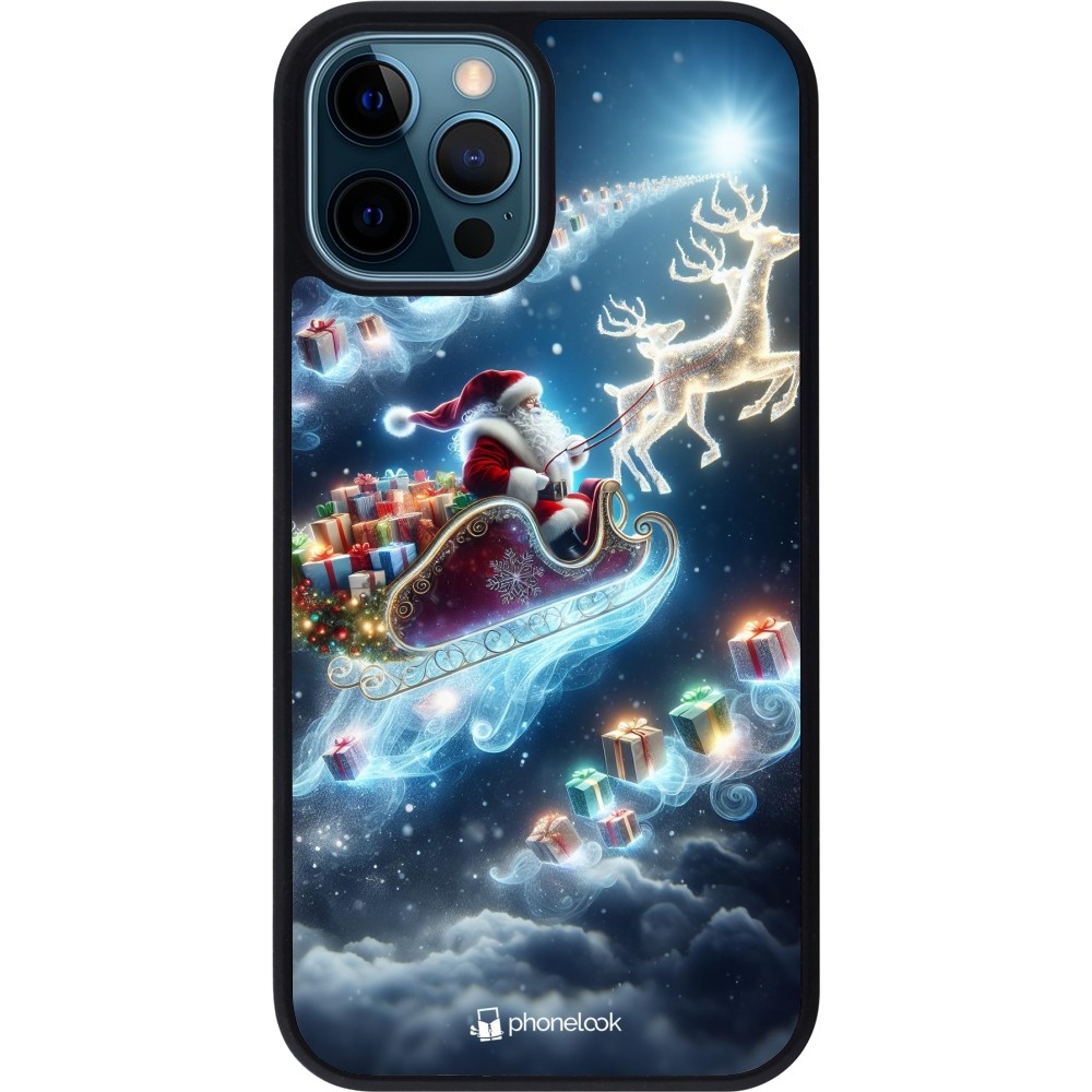 iPhone 12 / 12 Pro Case Hülle - Silikon schwarz Weihnachten 2023 Verzauberter Weihnachtsmann