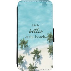 iPhone 12 / 12 Pro Case Hülle - Wallet schwarz Summer 2025 Life is better at the beach