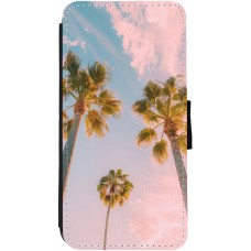 iPhone 12 / 12 Pro Case Hülle - Wallet schwarz Summer 2025 Palmiers