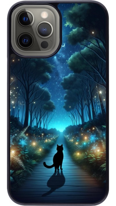 iPhone 12 Pro Max Case Hülle - Schwarze Katze Spaziergang