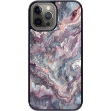 iPhone 12 Pro Max Case Hülle - Violetter silberner Marmor