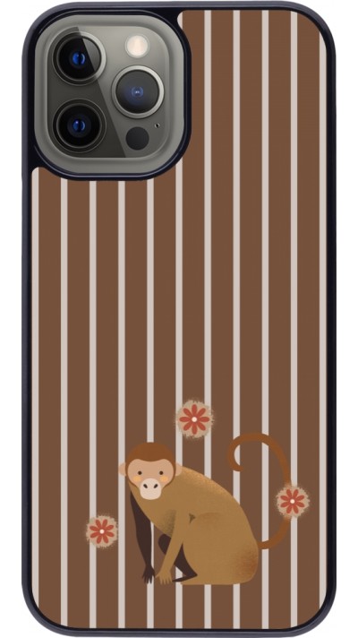 Coque iPhone 12 Pro Max - Monkey with stripes Coque iPhone 12 Pro Max - Monkey with stripes