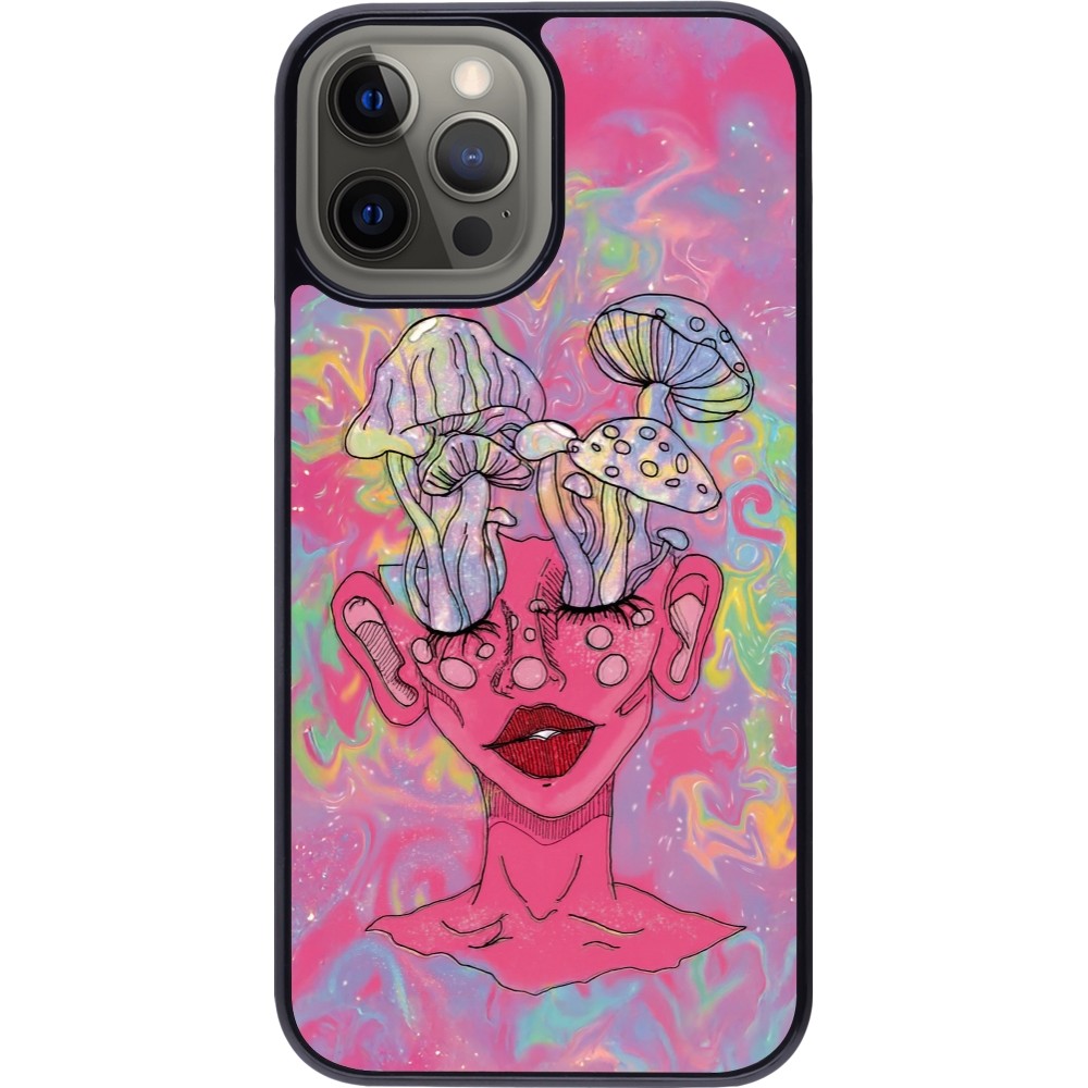 iPhone 12 Pro Max Case Hülle - Psychedelic pink mushroom
