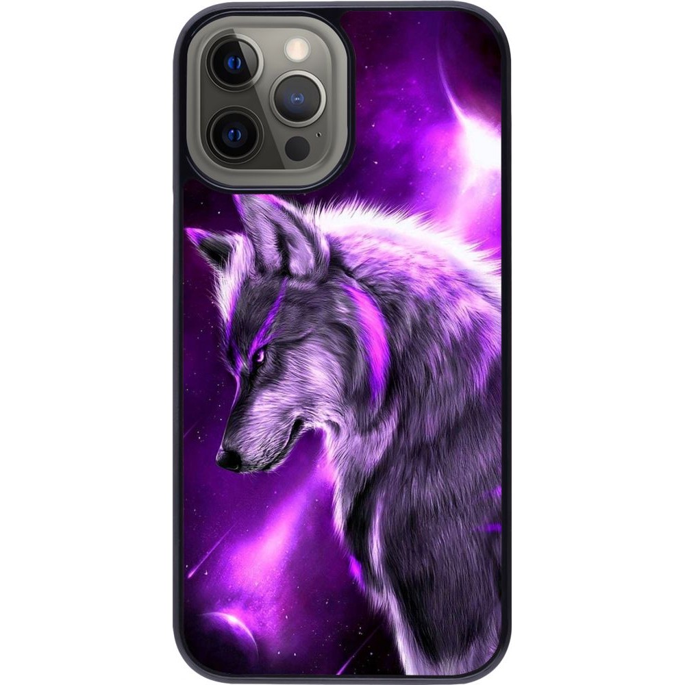 Hülle iPhone 12 Pro Max - Purple Sky Wolf