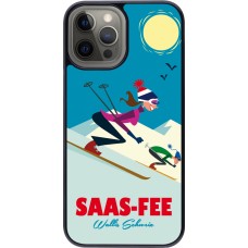 iPhone 12 Pro Max Case Hülle - Saas-Fee Ski Downhill