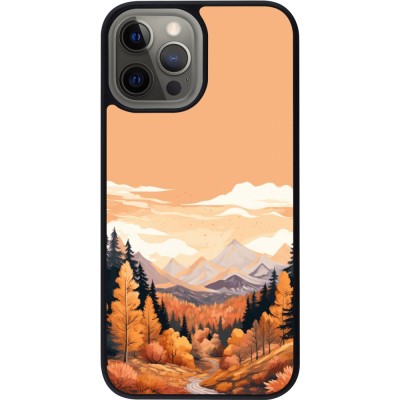 iPhone 12 Pro Max Case Hülle - Silikon schwarz Autumn 25 Mountains