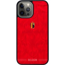 iPhone 12 Pro Max Case Hülle - Silikon schwarz Belgien 2026 personalisierbares Fussballtrikot