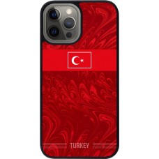 iPhone 12 Pro Max Case Hülle - Silikon schwarz Türkei 2026 personalisierbares Fussballtrikot