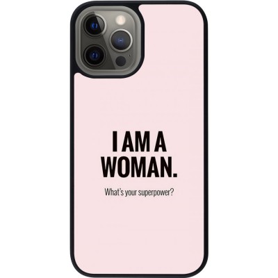 Hülle iPhone 12 Pro Max - Silikon schwarz I am a woman