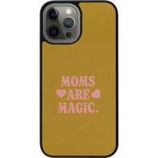Coque iPhone 12 Pro Max - Silicone rigide noir Mom 2026 Are Magic