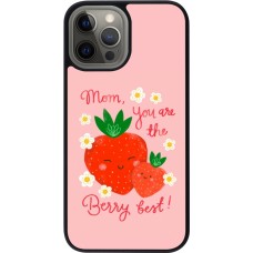 Coque iPhone 12 Pro Max - Silicone rigide noir Mom 2026 Berry best