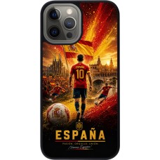 iPhone 12 Pro Max Case Hülle - Silikon schwarz Fussball Espanien splash 2026
