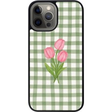 iPhone 12 Pro Max Case Hülle - Silikon schwarz Green vichy tulips Spring 2026