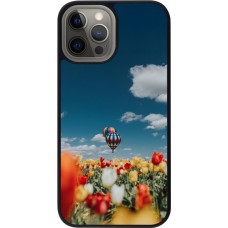 iPhone 12 Pro Max Case Hülle - Silikon schwarz Hot air balloon 2026