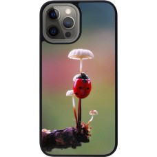 iPhone 12 Pro Max Case Hülle - Silikon schwarz Ladybird on a mushroom 2026
