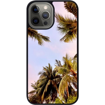 iPhone 12 Pro Max Case Hülle - Silikon schwarz Summer 2023 palm tree vibe