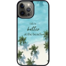 iPhone 12 Pro Max Case Hülle - Silikon schwarz Summer 2025 Life is better at the beach