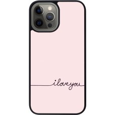 iPhone 12 Pro Max Case Hülle - Silikon schwarz Valentine 2023 i love you writing