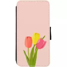 iPhone 12 Pro Max Case Hülle - Wallet schwarz Spring 23 tulip trio