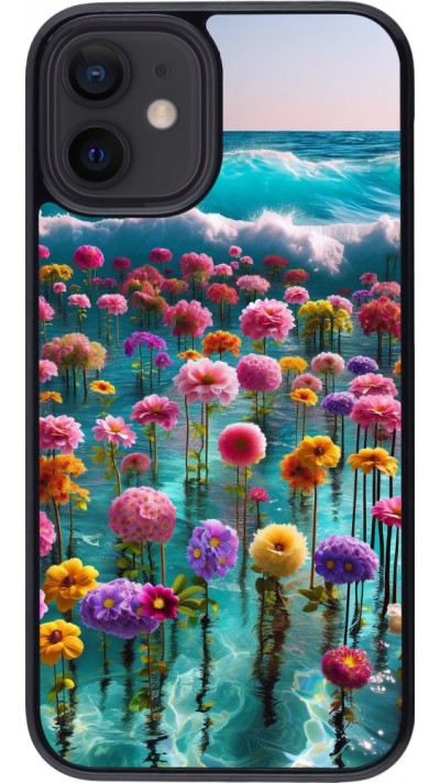 Coque iPhone 12 mini - Flower sea waves